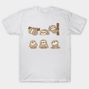 Sloth of various poses-T T-Shirt